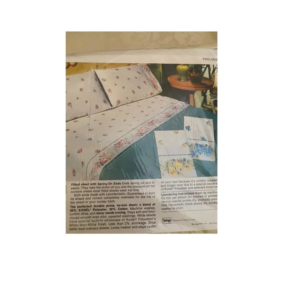 Vintage 70s Springmaid Queen flat sheet NWT